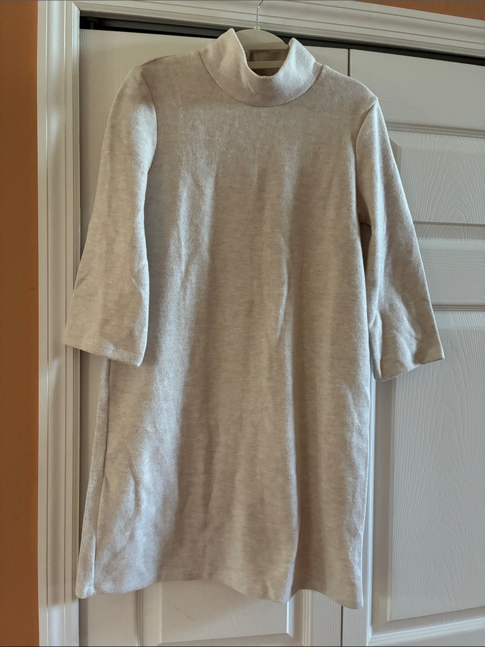 Zara Cream Mock Neck Sweater Dress